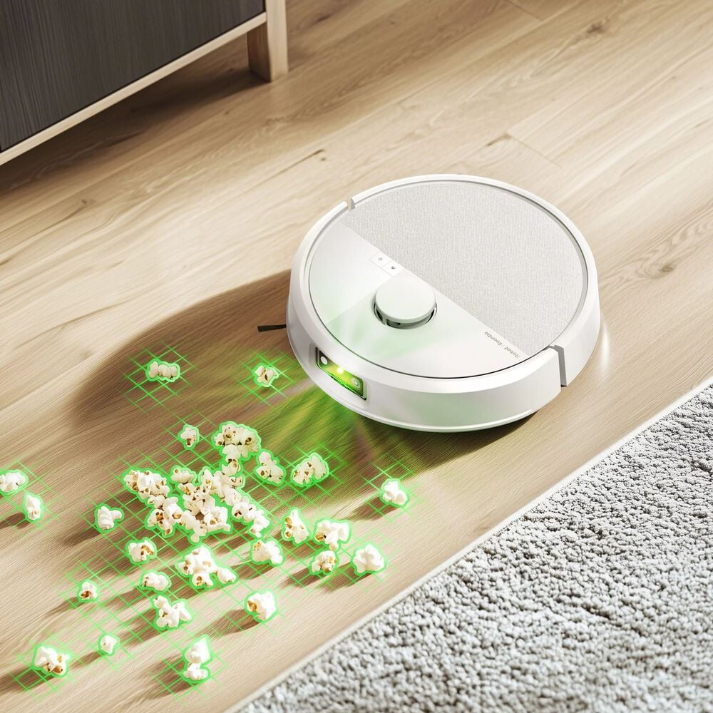 Detects dirt. Makes it disappear.