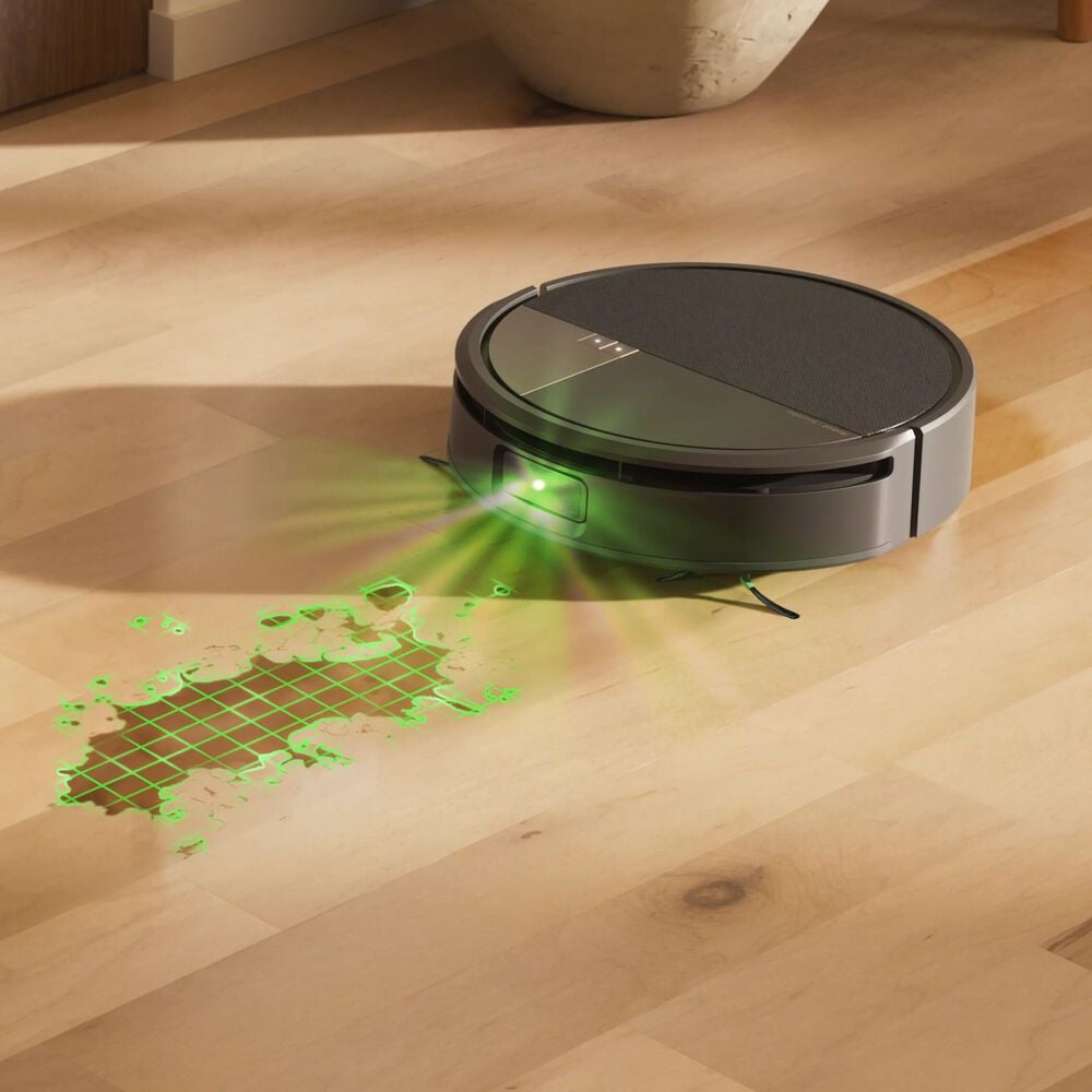 Detects dirt. Makes it disappear.