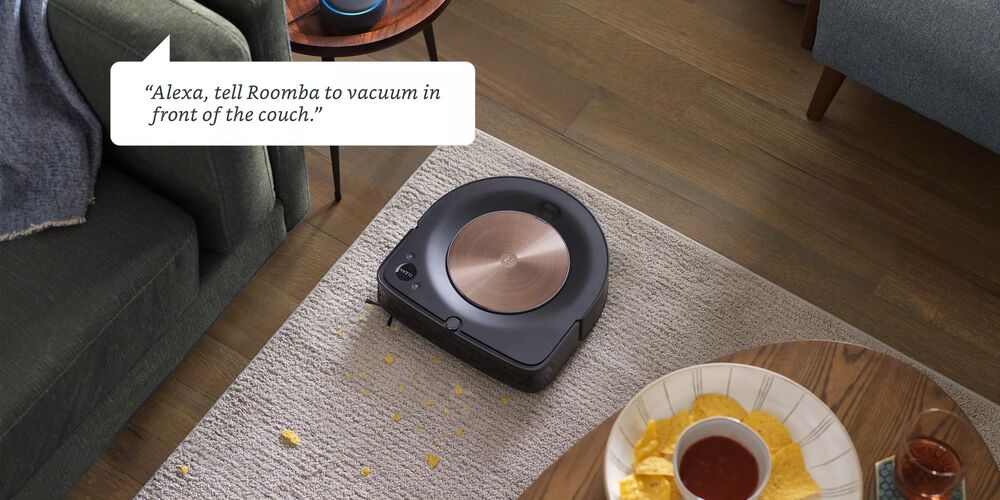 Speech bubble telling the s9 where to vacuum