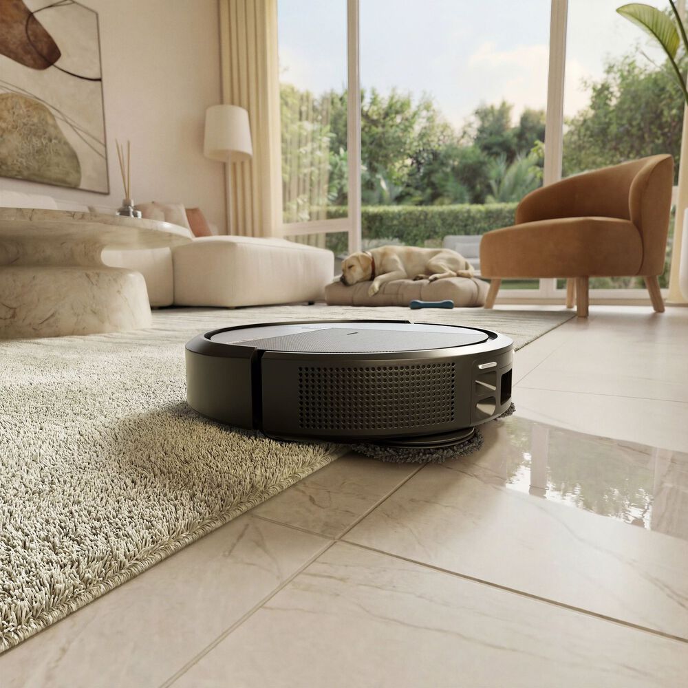 Mops hard floors, keeps rugs dry