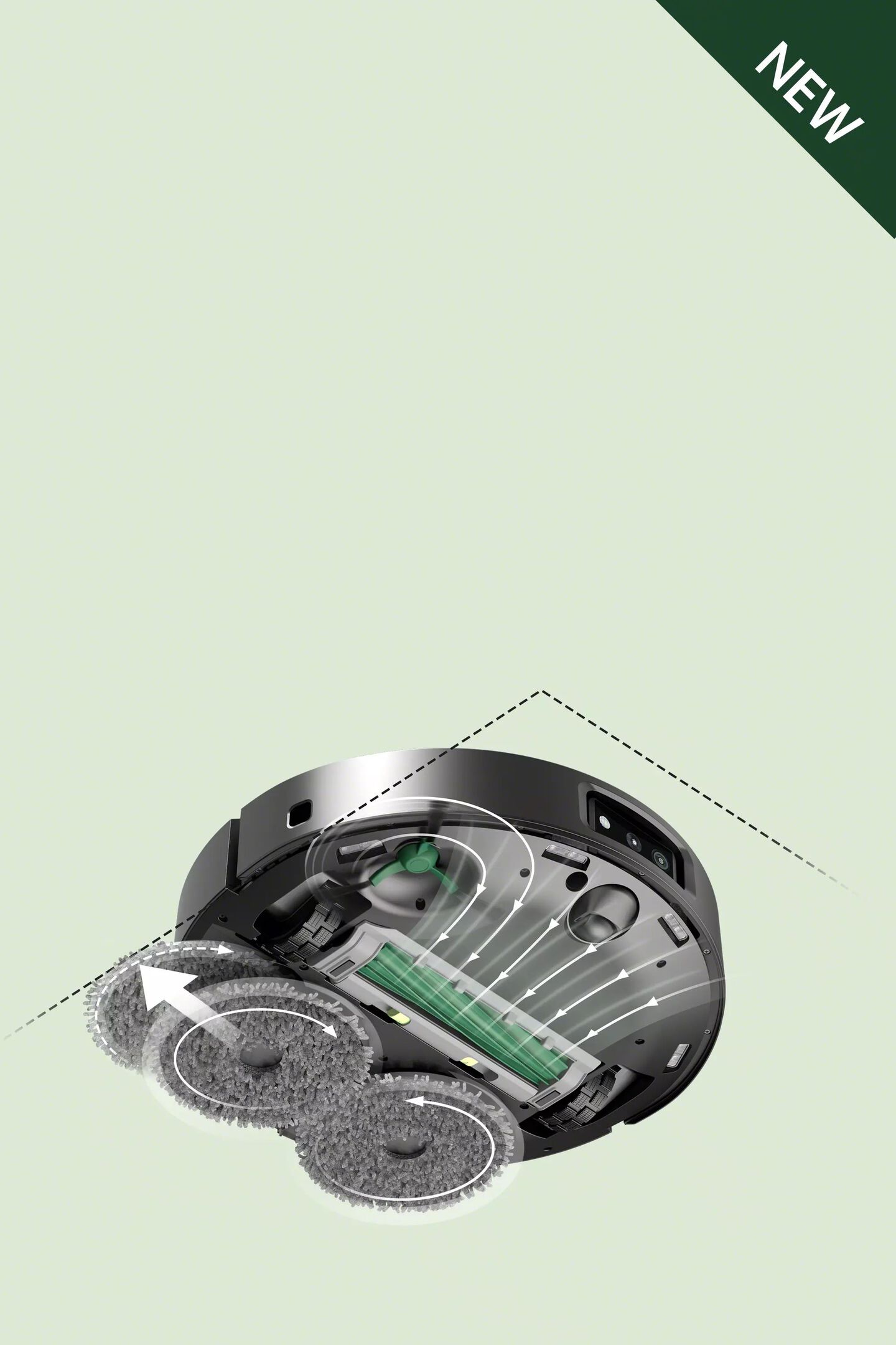 Deeper scrubbing with DualClean™ spinning mop pads