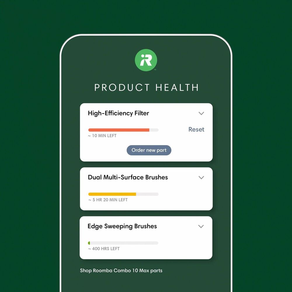 iRobot Home App for robot health monitoring