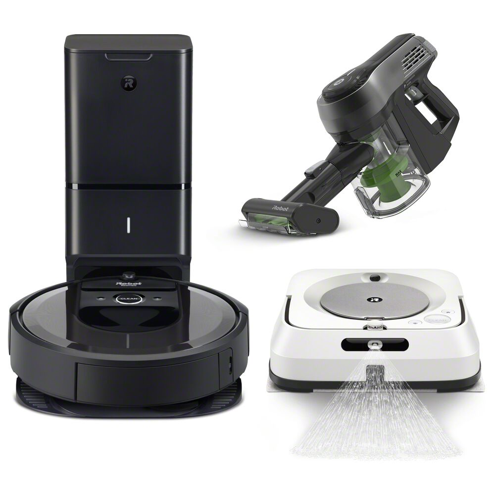 Roomba I7+ Robot Vacuum, Braava Jet M6 Robot Mop & H1 Handheld Vacuum , IRobot