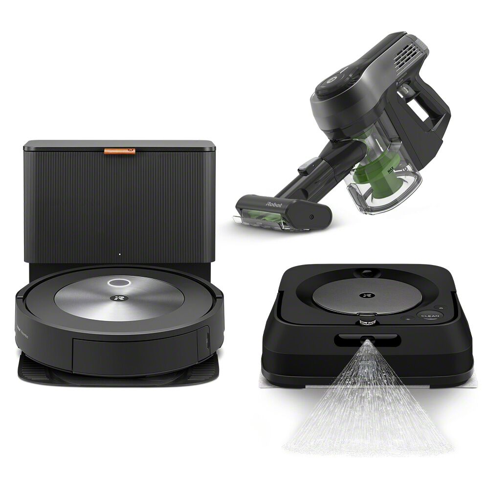 Roomba J7+ Robot Vacuum, Braava Jet M6 Robot Mop & H1 Handheld Vacuum , IRobot